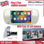 7'' 32G For Fiat 500 2007-2015 Apple Carplay Android 15 Car Stereo Radio GPS Nav