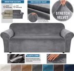 VELVET Elastic STRETCH SOFA COVERS Slipcover Protector Settee 1/2/3/4 Seater 