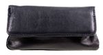 Leather Tobacco Pouch Black Soft Luxury  Organiser Zip & Rolling Paper Pocket AR