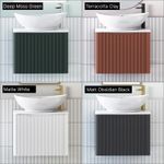 600mm Bathroom Fluted Wall Hung 1 Drawer Worktop Vanity Unit Countertop Basin