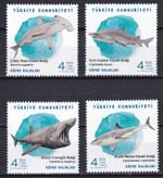 Turkey 2021 Fauna, Fish, Sharks 4 MNH stamps