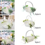 Flower Girl Basket with Handle Wedding Baskets Flower Baskets for Bridal