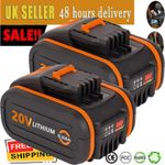 2X 5000mAh 20V Max 5.0Ah For Worx Powershare Li-Ion Battery WA3551 WA3553 WA3556