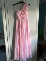 LeCureler Pink Chiffon One Shoulder Sleeveless Long Dress UK 6 JH-1193