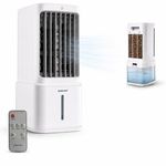 Portable White Air Cooler with Remote Control 3 Speed Settings 80W Easy to Move