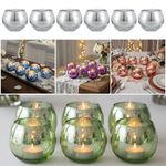 Set of 6 Tea Light Candle Holders Glass Round Votive Candle Holder Table Decor