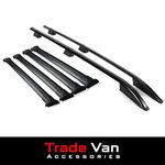 FORD TRANSIT CUSTOM 2012-23 LWB BLACK SPARTAN 4 BAR ROOF RACK RAIL SET