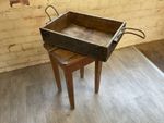 Vintage Wooden Ammo Box (no Lid) Rope Handles 52cm X 39cm X 12cm Depth