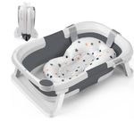 Baby Bath Tub Foldable for 0-24 Months Newborn Toddler Bath with Soft Cushion