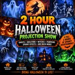 2 Hour Halloween Window Projection Show Loop  USB