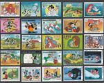 DISNEY STAMPS COLLECTION  ANIMATION CARTOONS 100 ALL DIFFERENT  14/6/25