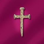 Christian Cross of Nails GOLD Lapel Pin Badge Button Jesus Christ Qty Discount