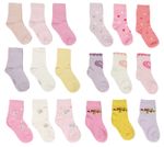 Girls Kids Baby Girls Socks Seamless Cotton Ankle Socks 0-10Yrs 6Pk Little Team