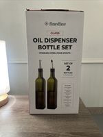 Finedine Superior Glass Oil Bottle Drizzler, Set of 2, 500ml Olive Oil Dispenser