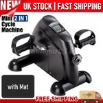 Mini Exercise Bike Pedal Exerciser Under Desk Cycle Rehab Arm Leg Trainer + Mat