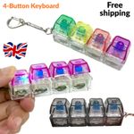 Keyboard Button Fidget Toy 4-Button Keyboard Fidget Keychain Stress Relief Toy