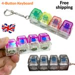 Keyboard Button Fidget Toy 4-Button Keyboard Fidget Keychain Stress Relief Toy