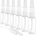 5PCS 10ml Empty Clear Nasal Pump Spray Plastic Bottle Refillable Fine Mist UK