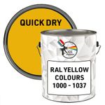 Quick Dry Enamel Gloss Paint RAL Yellow Colours 1000 - 1037 (FREE NEXT DAY)
