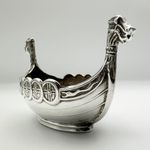 VINTAGE SWEDISH VIKING BOAT SALT CELLAR STERLING SILVER