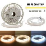 220V-240V Seamless Spotless COB LED Strip Lights IP65 High Density Flexible Tape