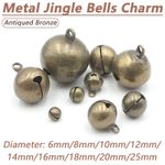 Antiqued Bronze Brass Metal Jingle Bells DIY Charms Craft 6mm To 25mm Bells