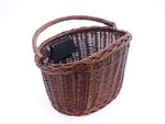 BIKE BASKET WICKER DARK FRONT ONE CLICK WITH HANDLE LARGE