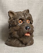Antique c1870 Johan Maresch Intricate Terrier Dog Head Figural Tobacco Jar Lid