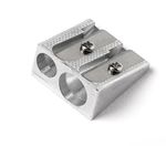 Duo Double Cosmetic Pencil Sharpener Lid Eye Lip Brow Small & Large Metal