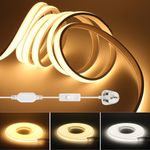 Neon COB LED Strip Lights 220V Main UK Plug Flexible Tape Lamp IP67 Waterproof