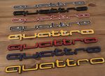 Quattro Badge For Honeycomb Front Grill Red Yellow Black Blue Chrome & 4 Screws