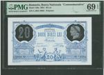 ROMANIA 20 LEI COMMEMORATIVE 2021 P126a PMG 69 SUPERB