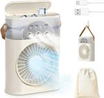 Mini Portable Evaporative Air Cooler Fan, 3 Speeds & 2 Mist Levels, USB
