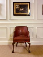 ANTIQUE LEATHER LIBRARY TUB CHAIR ARMCHAIR GEORGIAN STYLE