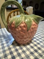 Jay Wilfred Strawberry Ceramic Pitcher With Handle