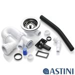 Astini, RAK, Rangemaster 1.0 Bowl Chrome Waste & Plumbing Kit Overflow WPAK2NP