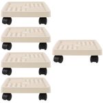 5Pcs PP Plant Tray with Wheels Durable and Movable Planter Stands for Indoors