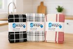Dezpo Super Absorbent 100% Cotton Tea Towels 45x75cm check (Pack of 4 & 12)