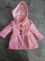 Girls Pink Next lined hooded duffel Coat age 9-12 months