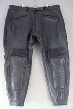 BIKERS PARADISE BLACK COWHIDE LEATHER WARRIOR JEAN TROUSERS WAIST 44"/LEG 27-28"