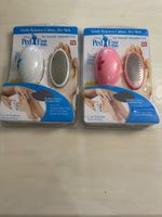2 Pack Portable Manual Pedicure Tool, Egg Shaped Foot Scrubber White & Pink