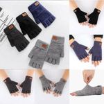 COLD THERMAL KNITTED WINTER WOLLY MITTS FINGERLESS GLOVES WARM THINSULATE  MENS