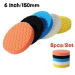 5Pcs Hex-Logic Buffing Polishing Pads for Car Buffer Polisher 6 Inch 150mm New