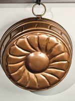 Antique Copper Jelly/Cake Mould With Tin Lining And Ring Handle 8inch Diameter