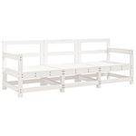 Garden Lounge Set Outdoor Sectional Sofa 3 Piece White Solid Wood Pine vidaXL