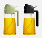2Pack 2-in-1 glass Oil Spray Bottle BBQ Cooking Olive Sprayer Dispenser 470ML UK