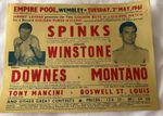 Antique Wembley Spinks v Winstone -Downes vs Montano original 1961 poster boxing