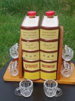 Vintage West German 2 Book Decanter Set with Glasses, Steinhager Kirschwasser