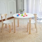 Kids Table and 2x Chairs Set Wood Toddler Nursery Children Furniture Play Corner