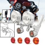 4.5" LED Auxiliary Spotlight Passing Light For Harley Street Glide FLHX 06-22